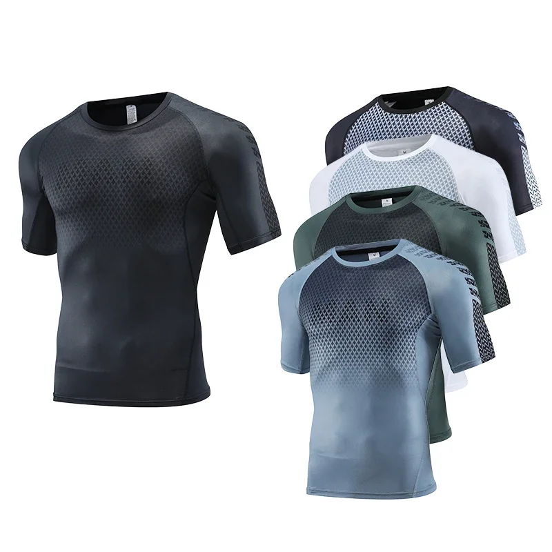 T Shirt Tight Fit - Мужской спортивный топ для фитнеса, футболка
