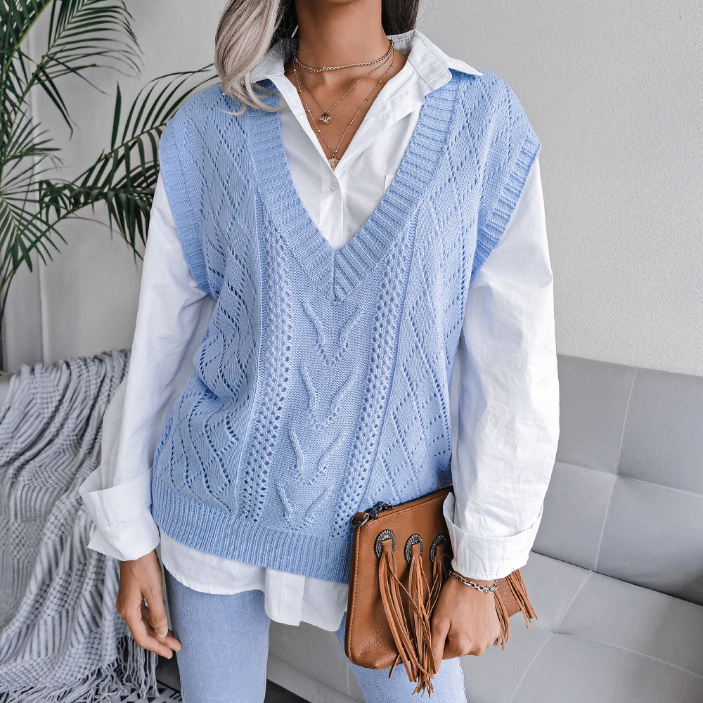Sleeveless Undershirt - Новая модная женская повседневная однотонная вязаная