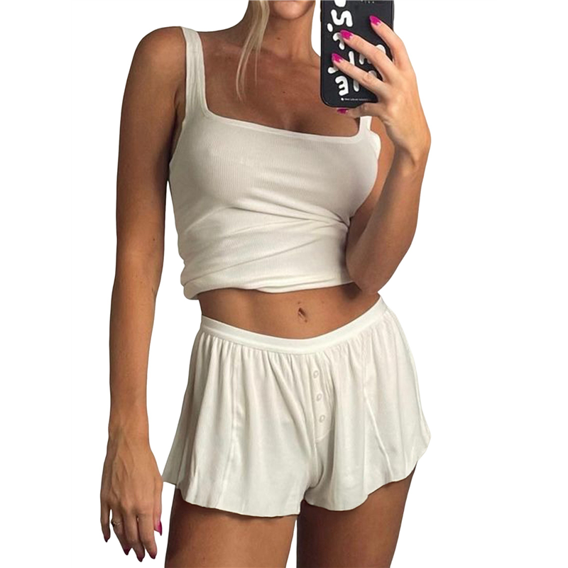 Tank Top Ribbed - FX-Женский летний комплект для отдыха, трикотажные