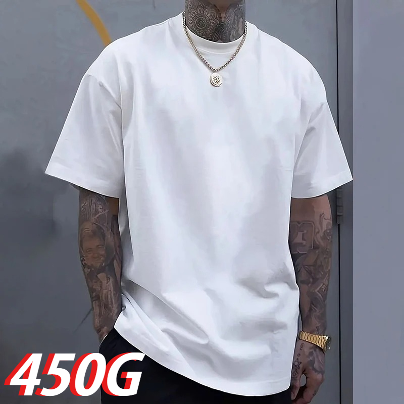 Undershirt Crew Neck - Черная футболка из плотного хлопка 450