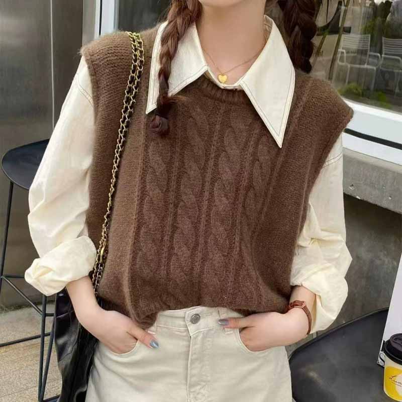 Sleeveless Undershirt - Новинка 2025 года, вязаный жилет с
