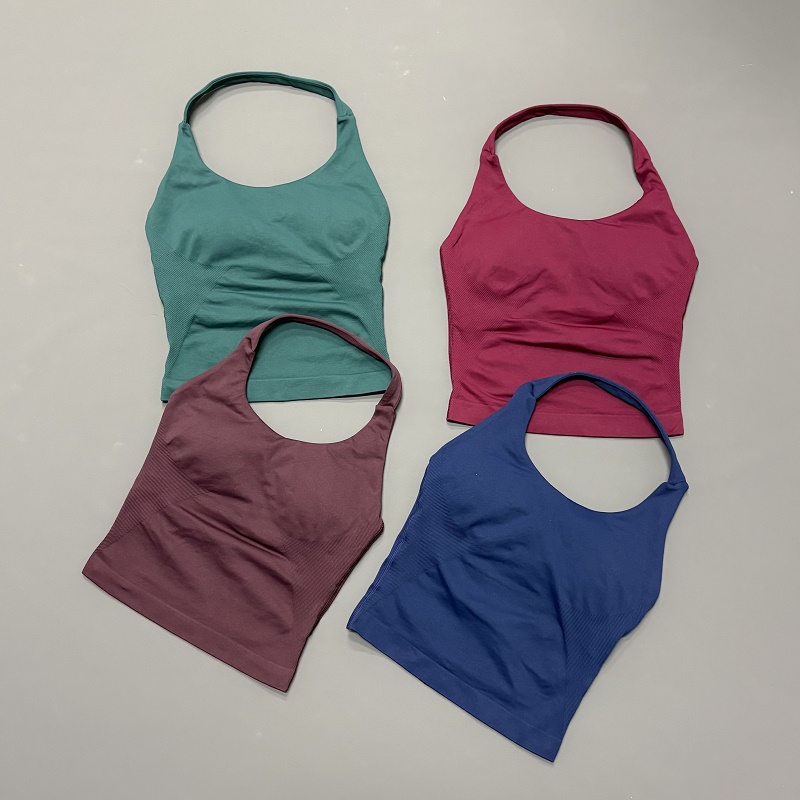 Suspender Tank Top - Женский спортивный топ с воротником-халтером, бесшовный,