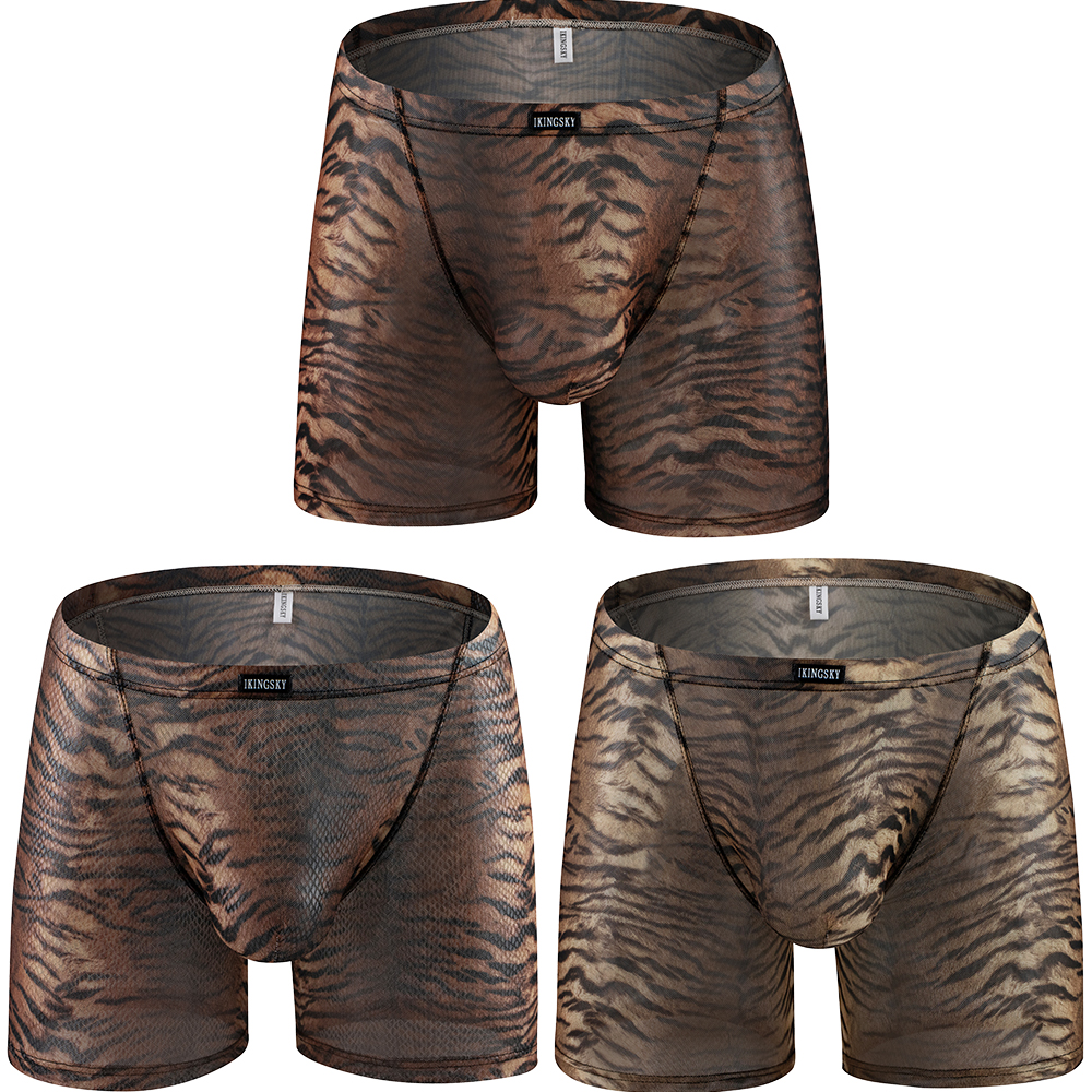Long Leg Trunk Men - Трусы-боксеры iKingsky мужские с тигровыми полосками,