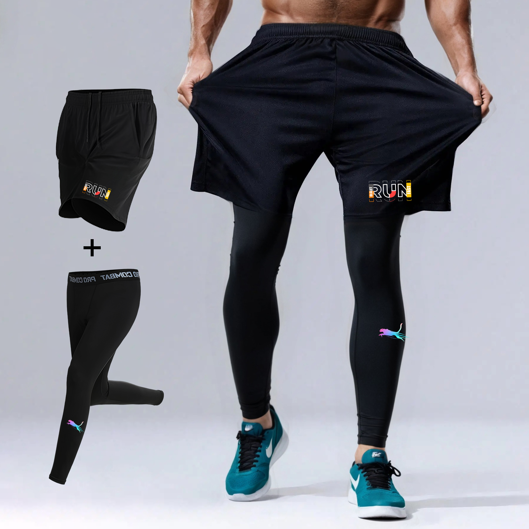 Compression Shorts Athletes - Мужской спортивный комплект для бега и
