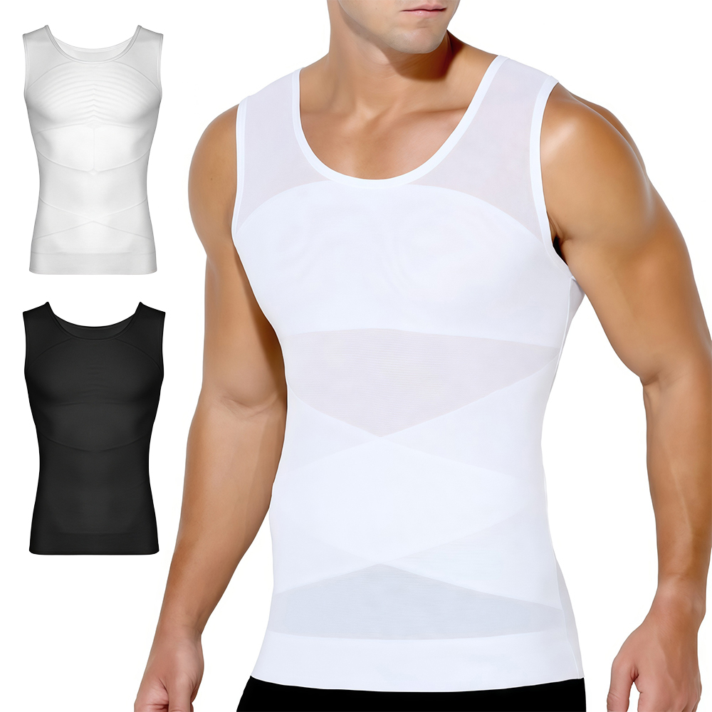 Sleeveless Undershirt - Мужская компрессионная майка-боди без рукавов, невидимая