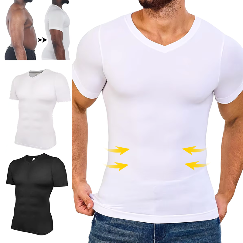 Undershirt Crew Neck - Мужские компрессионные рубашки с v-образным вырезом