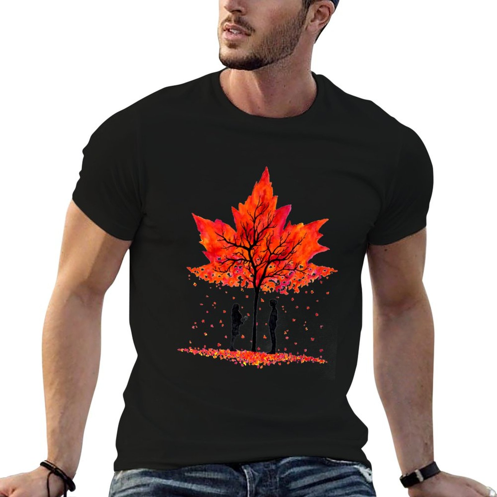 Undershirt Crew Neck - Футболка Love under the Maple Tree,