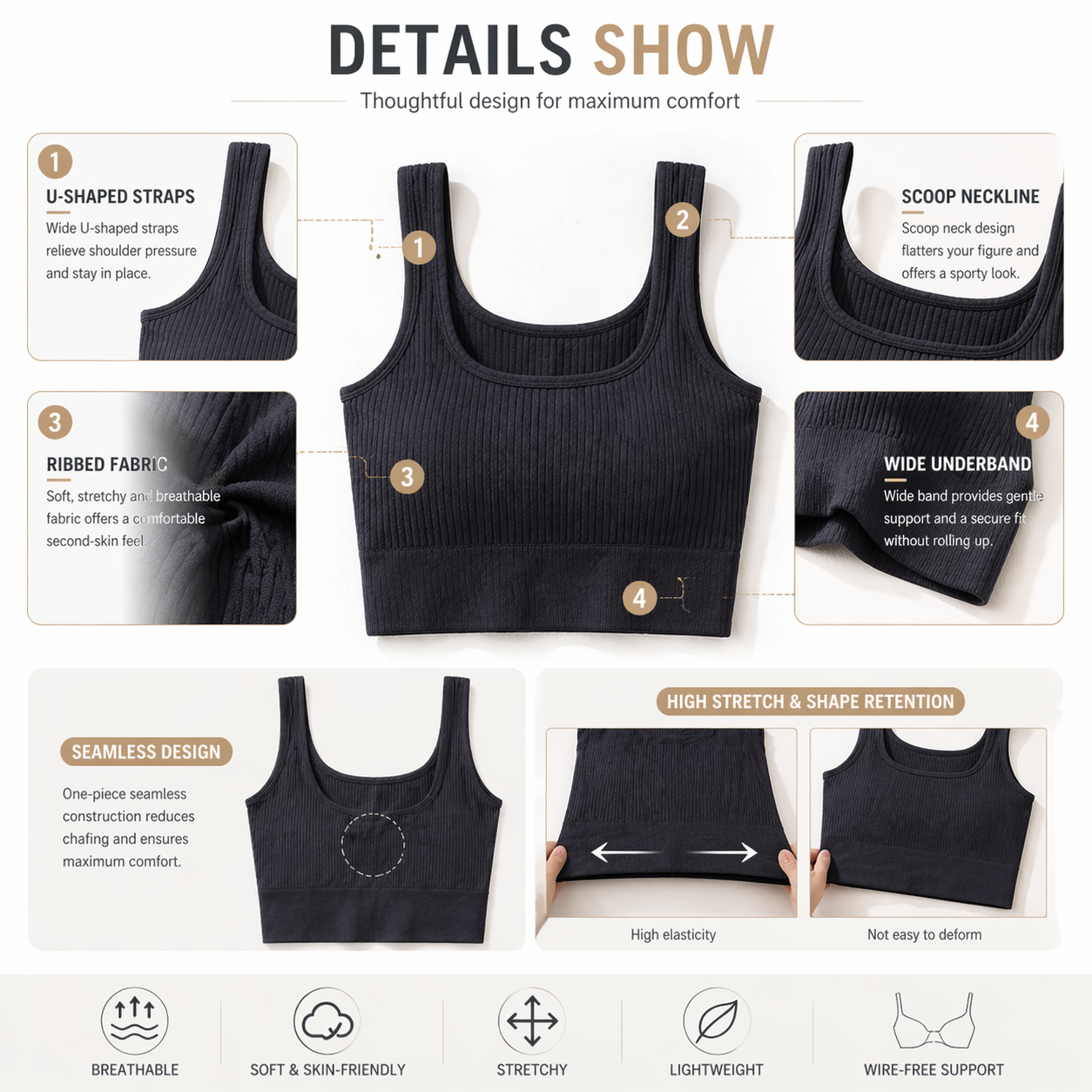 Женский бесшовный укороченный  – обзор и цена Tank Top Ribbed