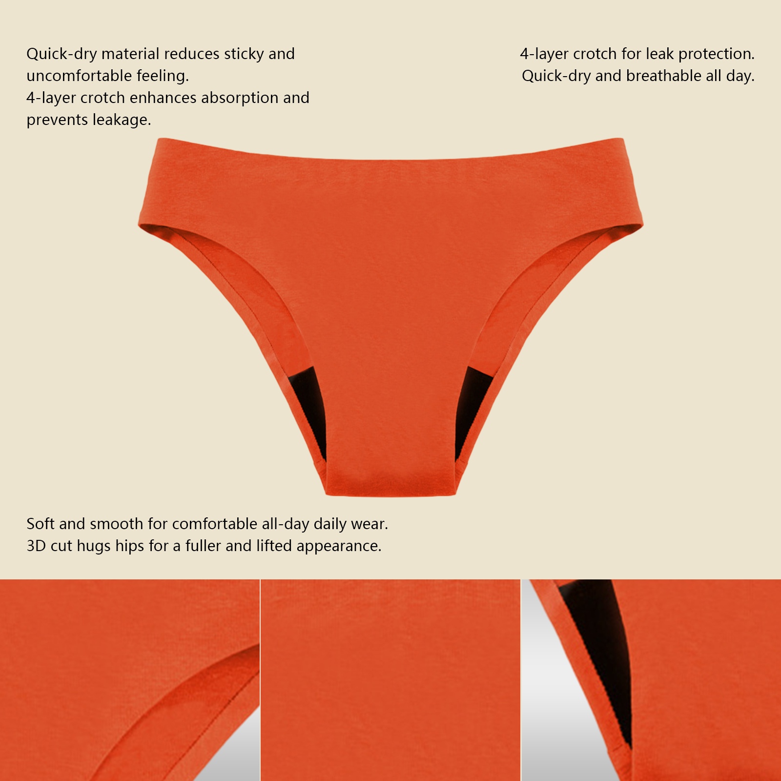 Бесшовные менструальные трусик – обзор и цена Quick Dry Underwear