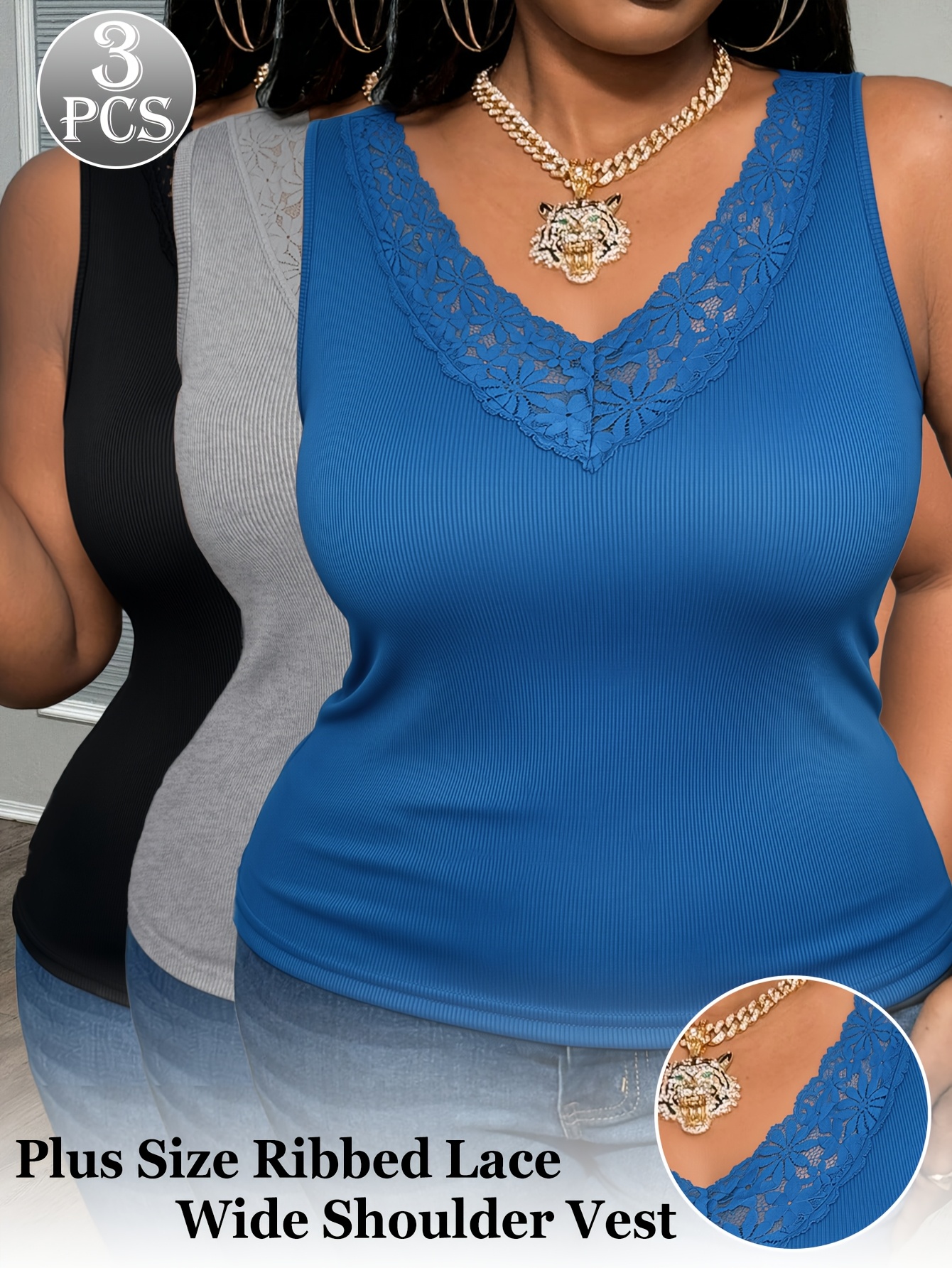 Комплект из 3-х кружевных топо – обзор и цена Sleeveless Undershirt