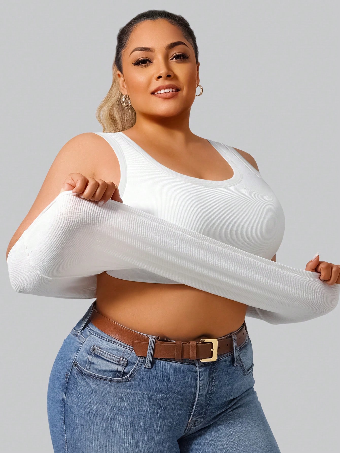 Женская майка больших размеров – обзор и цена Tank Top Ribbed