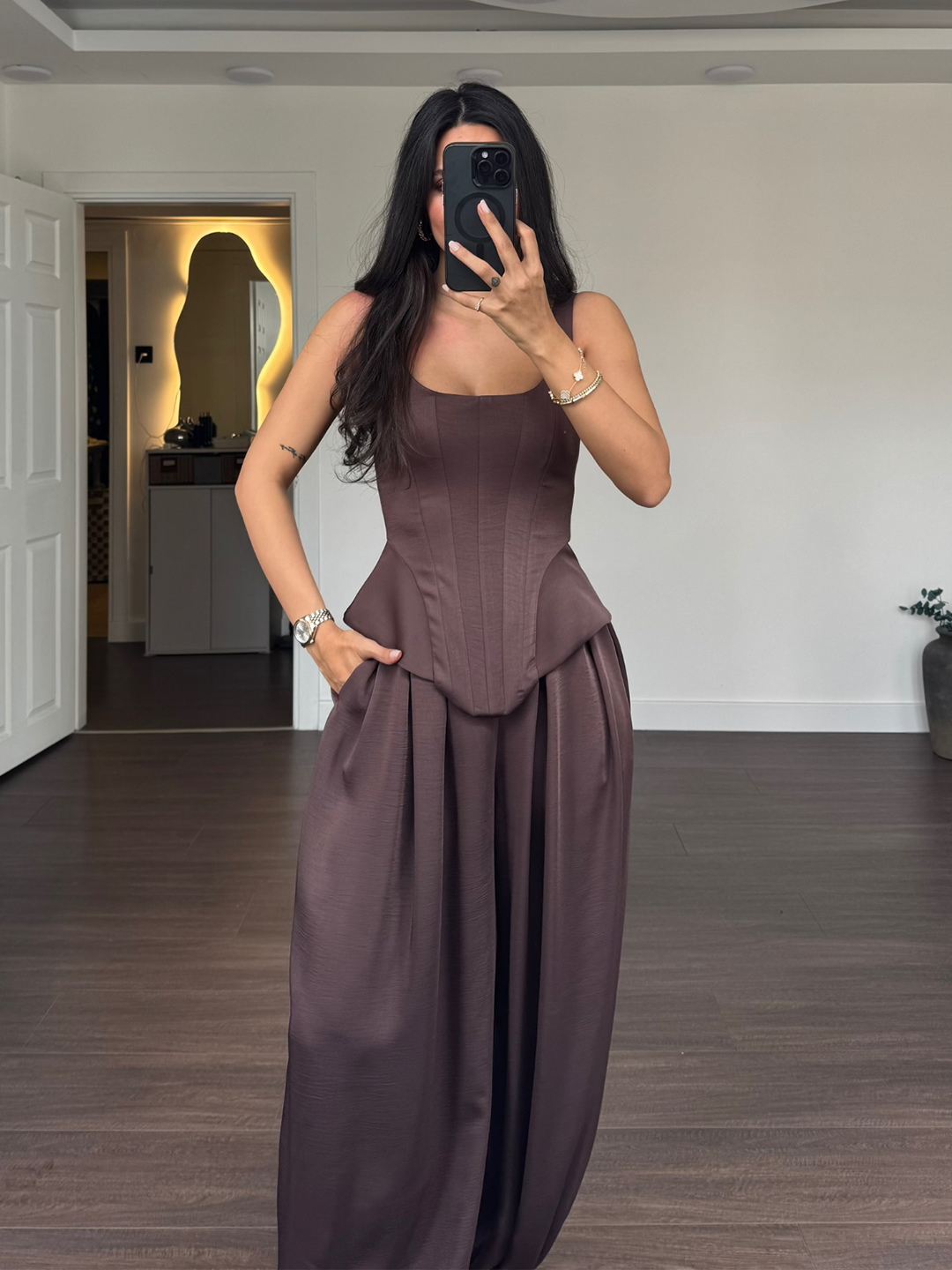 Женский атласный комплект Laru – обзор и цена Suspender Tank Top